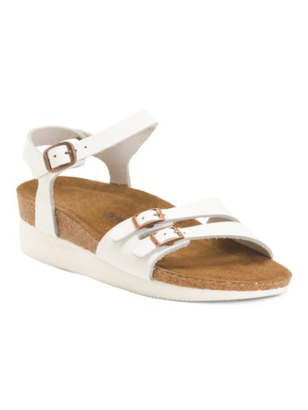 AEROTHOTIC Leather Whitney Comfort Wedge Sandals With Antimicrobial Lining